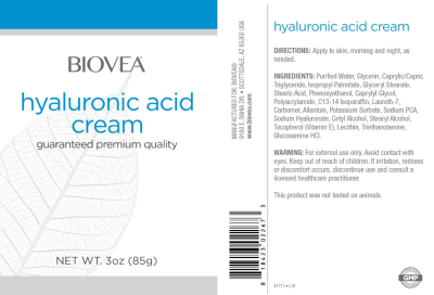 Крем за лице с хиалуронова киселина 85 гр Biovea | Hyaluronic Acid Cream