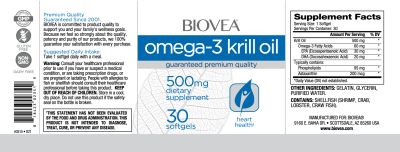 Крил масло - Омега 3 х 30 капсули Biovea | Omega-3 Krill Oil