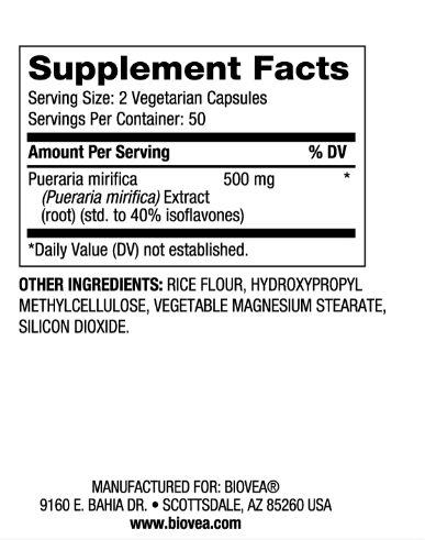Пуерария мирифика 250 мг х 100 капсули Biovea | Pueraria Mirifica