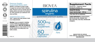 Спирулина 500 мг х 60 таблетки Biovea | Spirulina