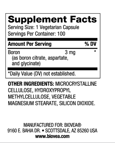 Бор 3 мг х 100 капсули Троен комплекс Biovea | Triple Boron