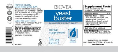 Капки против гъбични инфекции х 30 мл Biovea | Yeast Buster Liquid Drops