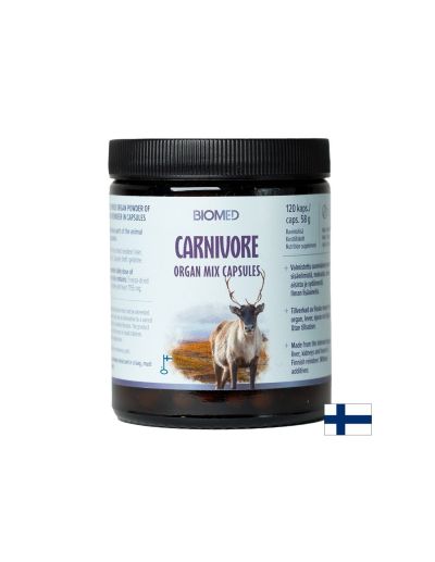 Лиофилизирани черен дроб, бъбрек и сърце от финландски северен елен х 120 капсули BIOMED | Liver, Kidney & Heart