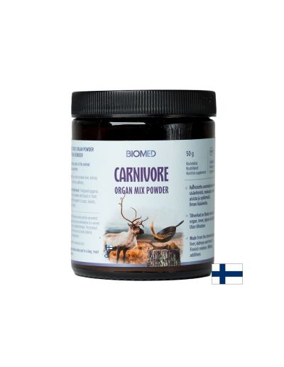 Лиофилизирани черен дроб, бъбрек и сърце от финландски северен елен на прах 50 гр BIOMED | Liver, Kidney & Heart