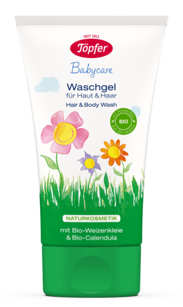 Измиващ гел за коса и тяло с био пшенични трици и невен х 150 мл ТЬОПФЕР | Тöpfer