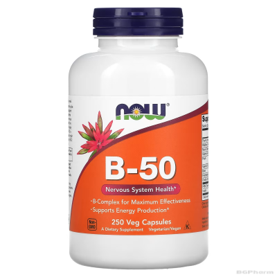 Витамин Б50 Комплекс х 250 капсули Now Foods | Vitamin B 50 Complex