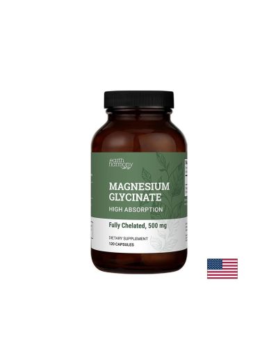 Магнезий глицинат 500 мг х 120 капсули EARTH HARMONY NATURALS | Magnesium Glycinate
