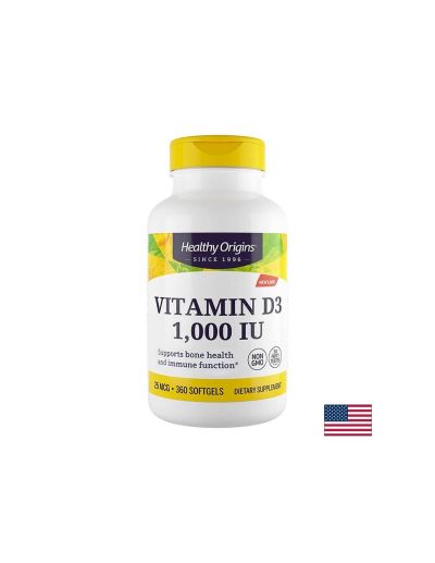 Витамин Д3 1000 IU 25 мкг х 360 капсули Healthy Origins | Vitamin D3