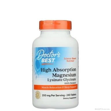 Магнезий хелатиран ( бисглицинат, лизинат ) х 240 таблетки ДОКТОР'С БЕСТ | Doctor's Best