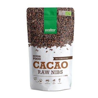 Какаови зърна ( натрошени, счукани ) БИО х 200 гр PURASANA | Cacao Nibs Organic