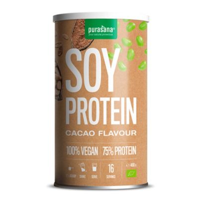Соев протеин ВЕГАН БИО с вкус на шоколад х 400 гр PURASANA | Soy Protein Organic