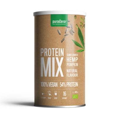 Веган протеин БИО МИКС ( тиквен + слънчогледов + конопен ) х 400 гр – неовкусен PURASANA