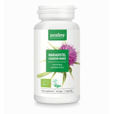 Бял трън ( Млечен бодил ) БИО екстракт 60 мг х 60 капсули PURASANA | Milk Thistle Organic