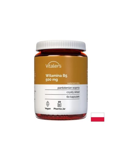 Витамин Б5 Пантотенова киселина 500 мг х 60 капсули Vitaler's | Pantothenic acid