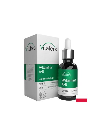 Витамин А 800 мкг + Витамин Е 12 мг течен, на капки х 180 дози Vitaler's | Vitamin A & E Liquid