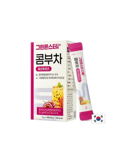 Комбуча на прах с вкус на маракуя за храносмилане и енергия х 10 сашета GREEN MONSTER | Combucha