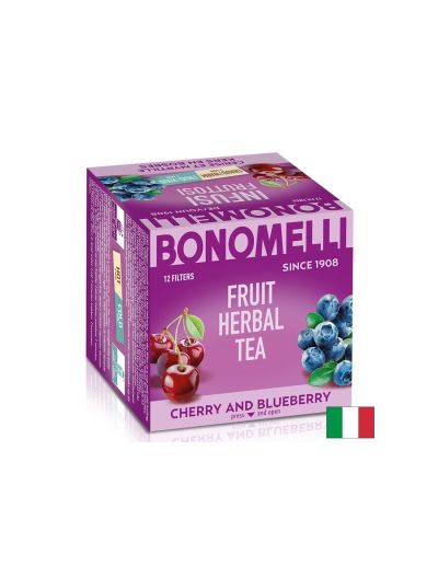 Плодов чай с хибискус, череша и боровинки х 12 пакетчета Bonomelli | Cherry & Cranberry tea