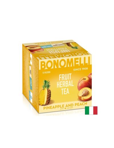 Плодов чай с хибискус, ананас и праскова х 12 пакетчета Bonomelli | Pineapple & Peach herbal tea