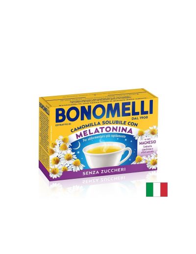 Лайка, мелатонин и магнезий х 16 сашета BONOMELLI | Chamomile, melatonin & magnesium