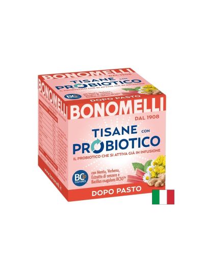 Билков чай с мента, лайка, джинджифил и пробиотик х 10 пакетчета BONOMELLI