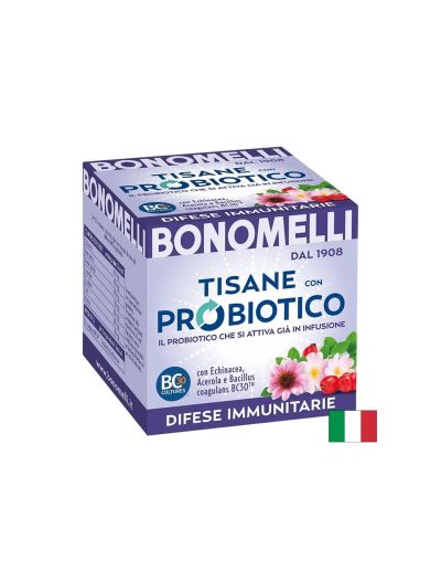 Билков чай с ехинацея, шипка, ацерола и пробиотици х 10 пакетчета BONOMELLI