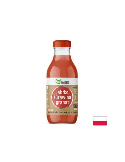 Сок от ябълки, червени боровинки и нар х 300 мл Ekamedica