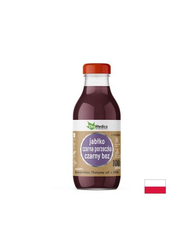 Ябълка + Касис + Черен бъз + Витамин Ц сок за имунитет х 300 мл Ekamedica