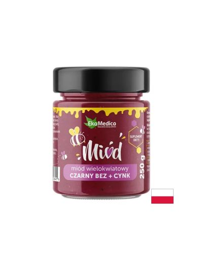 Пчелен мед с черен бъз и цинк за силен имунитет х 250 гр Ekamedica