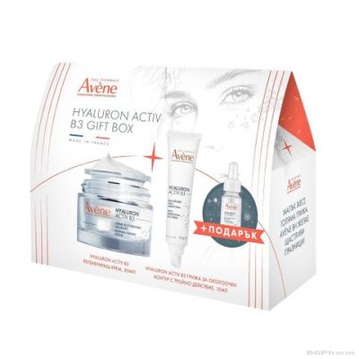 Авен HYALURON ACTIV B3 Дневен регенериращ крем + Околоочен крем + Серум ПРОМО КОМПЛЕКТ | Avene