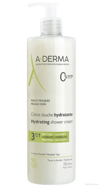 А-дерма хидратиращ душ-крем за всеки тип кожа  (деца и възрастни) 750 мл | A-Derma
