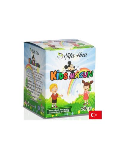 Билкова имуноукрепваща паста за деца с прополис, пчелен прашец и мед, рожков, джинджифил, сурово какао х 240 гр SIFA ANA