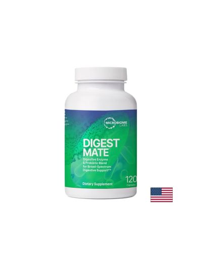 ДАЙДЖЕСТ МЕЙТ Храносмилателни ензими + пробиотици за храносмилане 570 мг х 120 капсули Microbiome Labs | Digest Mate ™