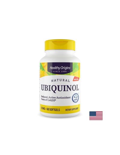 Коензим Q10 Убиквинол Kaneka® 50 мг х 60 капсули Healthy Origins | Coenzyme Q10 Ubiquinol