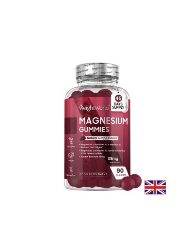 Магнезий цитрат 125 мг х 90 желирани таблетки Weight World | Magnesium citrate