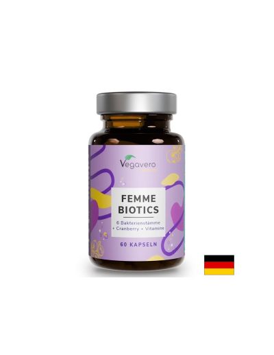 Femme Biotics Пробиотик за жени + фибри, червена боровинка и витамини х 60 капсули Vegavero