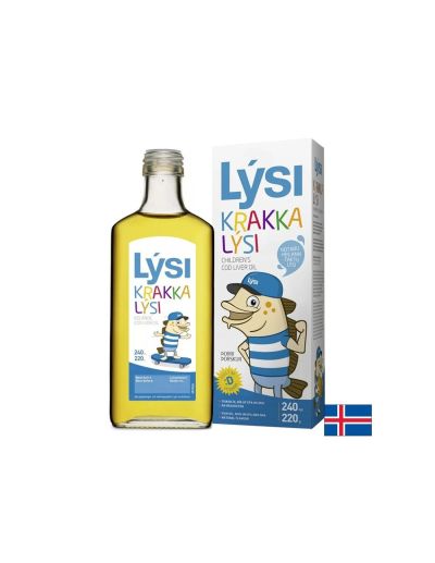 Омега 3 Масло от черен дроб на исландска риба треска 2390 мг + витамини А и Д3 х 240 мл LYSI