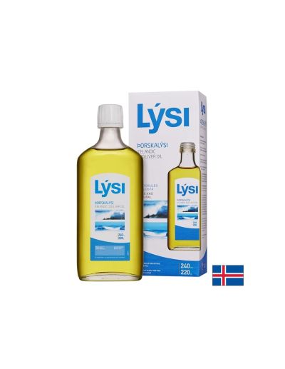 Омега 3 Масло от черен дроб на исландска риба треска 2160 мг + Витамин А и Д3 х 240 мл LYSI