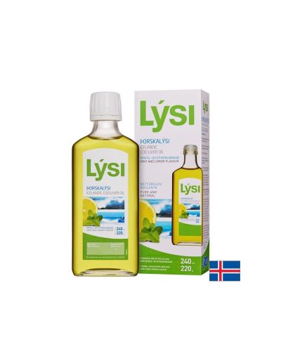 Омега 3 Масло от черен дроб на исландска риба треска 2160 мг + Витамини А и Д3 х 240 мл LYSI 