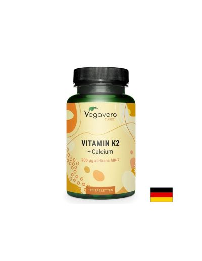 Витамин К2 200 мкг + Калций 162 мг х 180 таблетки Vegavero | Vitamin K2 & Calcium