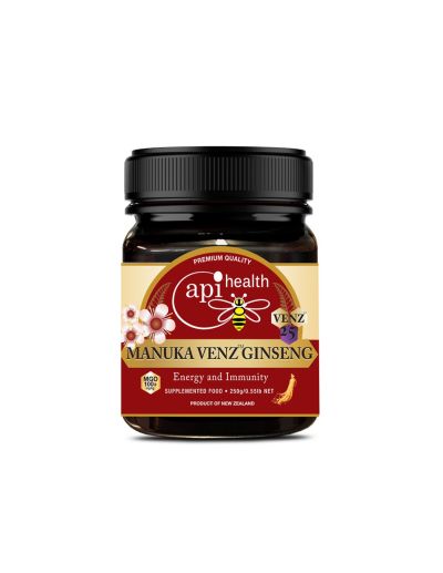 Пчелен мед Манука с пчелна отрова и женшен Ginseng VENZ MGO 100+ х 250 гр APIHEALTH