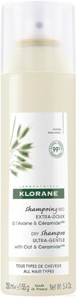 КЛОРАН Сух шампоан за честа употреба за ТЪМНА КОСА с МЛЯКО от ОВЕС 250мл | Klorane Oat Milk