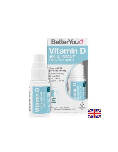 Витамин Д3 спрей за бебета и деца 400 IU х 100 впръсквания 15 мл BETTERYOU
