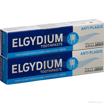 ЕЛГИДИУМ Анти - плака паста за зъби 2 х 75 мл ПРОМО ПАКЕТ | Elgydium Anti-Plaque