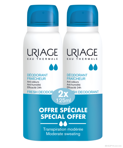 ЮРИАЖ Дезодорант аерозол спрей против изпотяване 2 х 125 мл ПРОМО КОМПЛЕКТ | URIAGE Deodorant