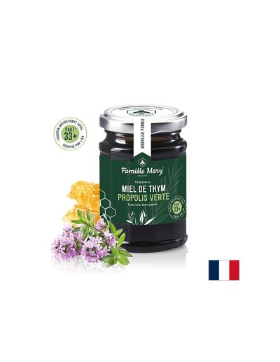 Пчелен мед от дива мащерка + зелен прополис PAOT ® 33+ х 200 гр Famille Mary