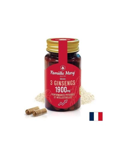 Азиатски женшен + сибирски женшен ( елеутеро ) + мака х 60 капсули Famille Mary | Ginseng, eleuthero & maca