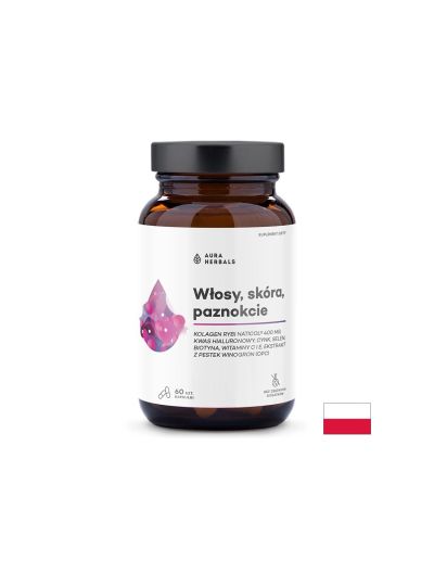 Колаген и хиалуронова киселина за коса, кожа, нокти х 60 капсули Aura Herbals