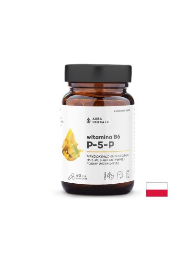 Витамин Б6 ( P-5-P, пиридоксал-5-фосфат ) 6 мг х 60 капсули Aura Herbals | Vitamin B6