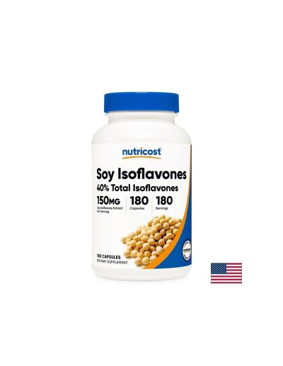 Соеви изофлавони 150мг х 180 капсули Nutricost | Soy isoflavones