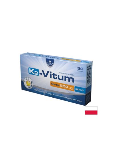 Витамин K2 200 мкг + Ленено масло х 30 капсули Oleofarm | Vitamin K2 & Flax seed oil